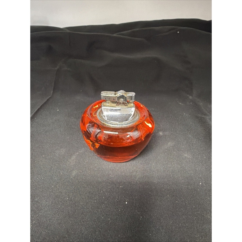 Vintage Viking Glass Orb Table Lighter Orange Mid-Century MCM Persimmon